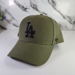 LA Cap. 47 MLB Los Angeles Dodgers Olive Green Cap. Adjustable